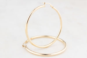9ct GOLD LARGE HOOP EARRINGS