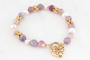 TOURMALINE & PEARL BRACELET 14ct GOLD
