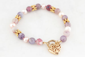 TOURMALINE & PEARL BRACELET 14ct GOLD