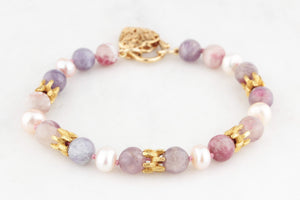 TOURMALINE & PEARL BRACELET 14ct GOLD