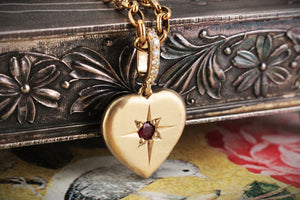 BESPOKE RUBY & DIAMOND PENDANT 9ct GOLD