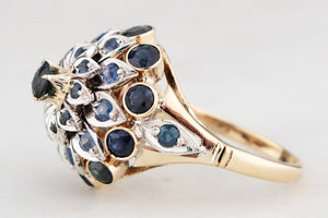 VINTAGE c1930’s SAPPHIRE DOME RING 18ct GOLD