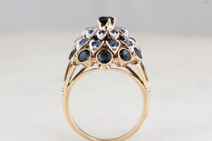VINTAGE c1930’s SAPPHIRE DOME RING 18ct GOLD