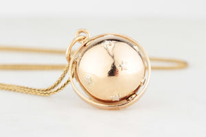 ANTIQUE EDWARDIAN SPINNING STAR GLOBE PENDANT 14ct GOLD