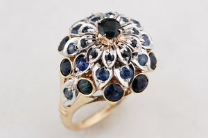 VINTAGE c1930’s SAPPHIRE DOME RING 18ct GOLD