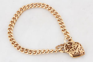 VINTAGE 24.70g CURB LINK BRACELET 9ct GOLD