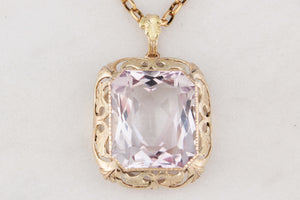 ANTIQUE c1900 ARTS & CRAFTS 19.30ct AMETHYST PENDANT 9ct GOLD