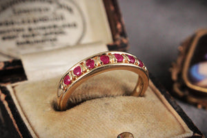 RETRO RUBY HALF-HOOP RING 9ct GOLD