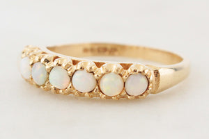 RETRO 1980 SOLID OPAL RING 9ct GOLD