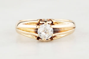 ANTIQUE VICTORIAN .55ct OLD MINE CUT DIAMOND RING 18ct GOLD