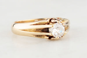 ANTIQUE VICTORIAN .55ct OLD MINE CUT DIAMOND RING 18ct GOLD