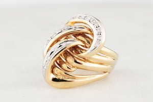 VINTAGE c1940’s DIAMOND COCKTAIL RING 18ct YELLOW GOLD & PLATINUM