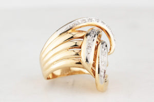 VINTAGE c1940’s DIAMOND COCKTAIL RING 18ct YELLOW GOLD & PLATINUM