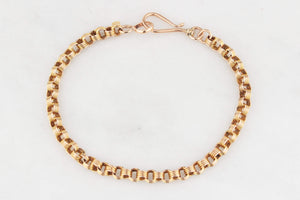 ANTIQUE VICTORIAN FANCY LINK BRACELET 9ct YELLOW GOLD