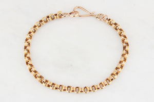 ANTIQUE VICTORIAN FANCY LINK BRACELET 9ct YELLOW GOLD
