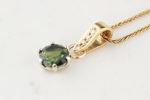 BESPOKE 1.75ct PARTI SAPPHIRE & DIAMOND PENDANT 18ct GOLD