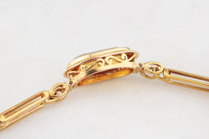 ANTIQUE EDWARDIAN 4.80ct CITRINE BRACELET 9ct GOLD