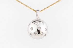 MODERN 1ct DIAMOND SET PENDANT 18ct WHITE GOLD