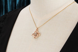 ANTIQUE EDWARDIAN CELESTIAL OPAL & SEED PEARL PENDANT 9ct GOLD