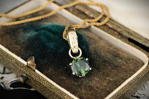 BESPOKE 1.75ct PARTI SAPPHIRE & DIAMOND PENDANT 18ct GOLD