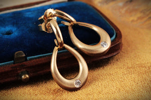 CONTEMPORARY DIAMOND EARRINGS 14ct GOLD