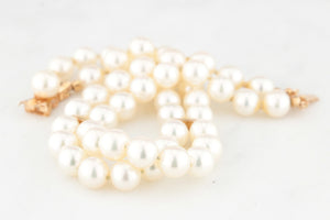 VINTAGE DOUBLE STRAND AKOYA PEARL BRACELET 14ct GOLD