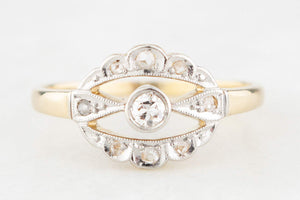 ANTIQUE DIAMOND HALO RING IN 18ct GOLD