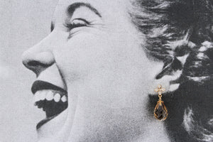 VINTAGE CITRINE & DIAMOND DROP EARRINGS IN 18ct GOLD