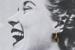 VINTAGE CITRINE & DIAMOND DROP EARRINGS IN 18ct GOLD