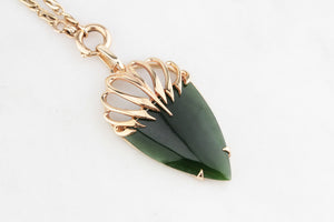 ANTIQUE EDWARDIAN NEPHRITE JADE PENDANT IN 9ct GOLD