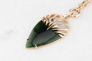 ANTIQUE EDWARDIAN NEPHRITE JADE PENDANT IN 9ct GOLD