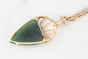 ANTIQUE EDWARDIAN NEPHRITE JADE PENDANT IN 9ct GOLD