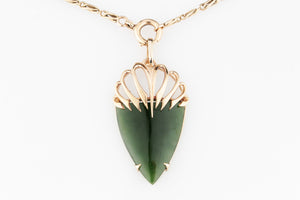 ANTIQUE EDWARDIAN NEPHRITE JADE PENDANT IN 9ct GOLD