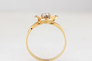 VINTAGE 1965 DIAMOND BUTTERCUP RING 18ct GOLD