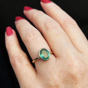 CUSTOM 2.30ct EMERALD RING 10ct GOLD