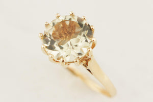 MID CENTURY CITRINE COCKTAIL RING 9ct YELLOW GOLD