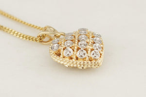 VINTAGE ESTATE REVERSIBLE SAPPHIRE & DIAMOND PENDANT 9ct GOLD