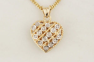 VINTAGE ESTATE REVERSIBLE SAPPHIRE & DIAMOND PENDANT 9ct GOLD