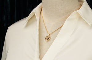 VINTAGE ESTATE REVERSIBLE SAPPHIRE & DIAMOND PENDANT 9ct GOLD