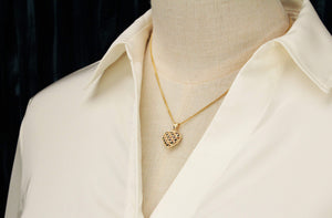 VINTAGE ESTATE REVERSIBLE SAPPHIRE & DIAMOND PENDANT 9ct GOLD