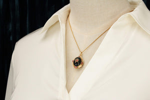 ANTIQUE VICTORIAN c1880 BLOODSTONE RUBY & DIAMOND LOCKET 15ct GOLD
