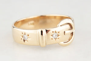 VINTAGE DIAMOND BUCKLE RING 9ct GOLD