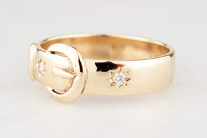 VINTAGE DIAMOND BUCKLE RING 9ct GOLD