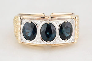 VINTAGE SAPPHIRE & DIAMOND RING 14ct GOLD