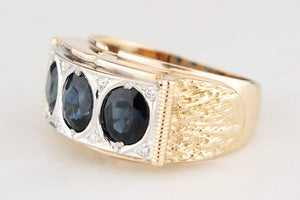 VINTAGE SAPPHIRE & DIAMOND RING 14ct GOLD