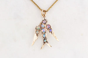 ANTIQUE AUSTRALIAN OPAL DOVE PENDANT BY WILLIS & CO 9ct GOLD
