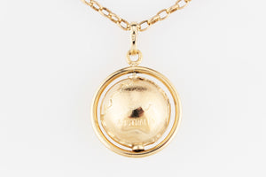 VINTAGE SPINNING GLOBE PENDANT 9ct GOLD