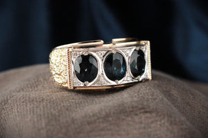 VINTAGE SAPPHIRE & DIAMOND RING 14ct GOLD