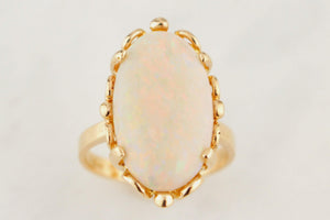 VINTAGE c1960/70 SOLID OPAL RING 9ct GOLD