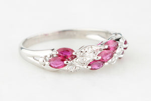 MODERN PLATINUM RUBY & DIAMOND RING